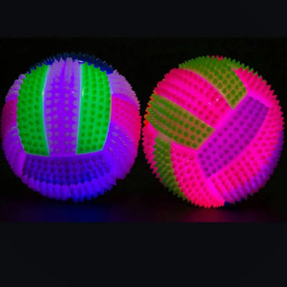 1Pcs Luminous Ball Dog Toy Soft Rubber Pet Dog Chewing Elastic Ball Toy Led Ball Puppy Small Large Dog Squeaky Interactive Toy
